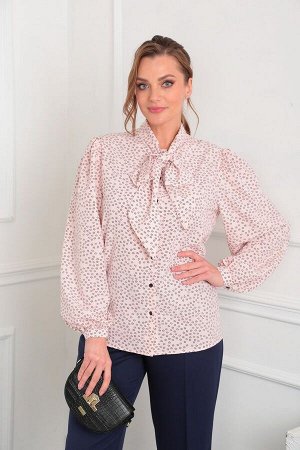 Блуза / Lady Line 524 розовый+цветы