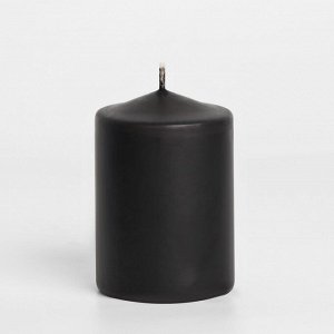 Свеча-цилиндр, 6х8,5 см, 180 г, 12 ч,  чёрный