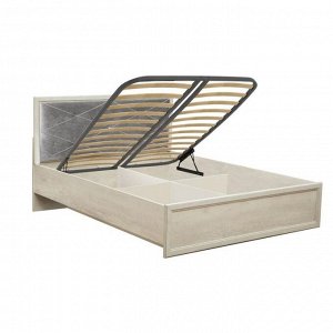Кровать с ПМ «Сохо», 140 ? 200 см, цвет бетон пайн белый / бетон пайн патина