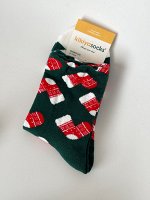 Новогодние носки женские, ЗЕЛЕНЫЕ.  KIKIYA. Ю. Корея.