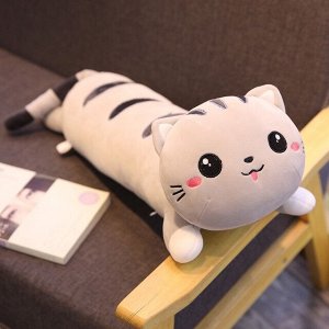 Подушка-игрушка/Мягкая игрушка кот батон 70см/Кошка подушка/Длинный кот/Кот сосиска