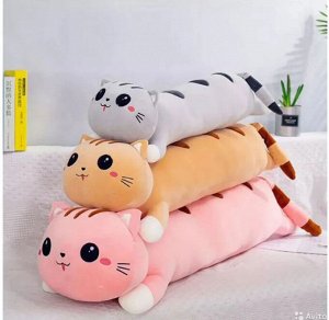 Подушка-игрушка/Мягкая игрушка кот батон 45см/Кошка подушка/Длинный кот/Кот сосиска