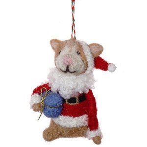Игрушка мягкая подвесная "Мышь Санта", L9 W5 H12 см