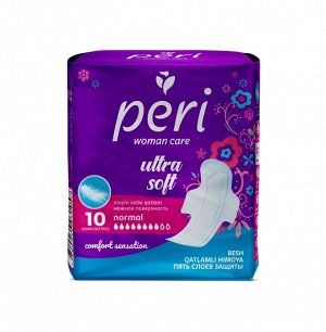 PERI Женские гигиенические прокладки "Ultra Normal Soft" хлопок 10 шт