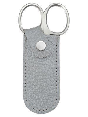 Маникюрный набор серебристый, натур кожа, ножницы, на кнопке Silver Star МН 01-2