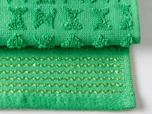 Комплект махровых полотенец 30х60 (2 шт.) ТМ Fine Line Звезды зеленый на хангере