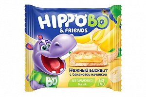 «HIPPO BONDI & FRIENDS», бисквитное пирожное с банановой начинкой, 32г (упаковка 12шт.)