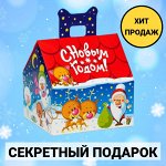 Новогодний подарок, в форме домика, сладости на Новый Год 2025