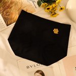 Женские бесшовные трусы с высокой посадкой, цвет черный