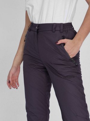 Утепленные спортивные брюки женские темно-серого цвета 88148TC