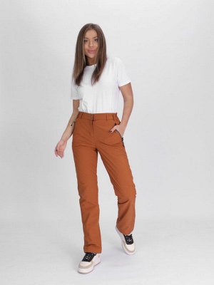 Утепленные спортивные брюки женские коричневого цвета 88148K