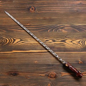 Шампур с деревянной ручкой "Пенек" металл - 3 мм, ширина - 12 мм, рабочая длина - 50 см