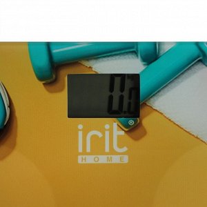 Весы напольные Irit IR-7268, электронные, до 180 кг, 2хААА (в комплекте), желтый с рисунком
