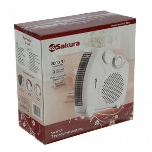 Тепловентилятор Sakura SA-0501, 2000 Вт, верт-гориз, вентиляция без нагрева, белый