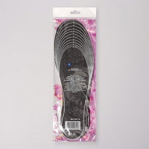 Стельки для обуви «Мягкий след», утеплённые, универсальные, 36-46 р-р, 30 см, пара, цвет чёрный