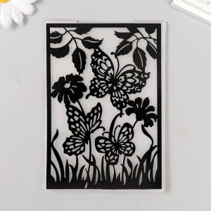 Трафарет для эмбосирования пластик "Бабочки в саду" 14,8х10,5 см