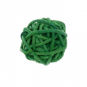 Шар декоративный из лианы, набор 5 шт., размер 1 шт. — 3 см, цвет зелёный