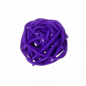 Шар декоративный из лианы, набор 5 шт., размер 1 шт. — 3 см, цвет фиолетовый