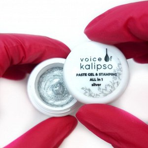 ГЕЛЬ-ПАСТА PASTE GEL & STAMPING VOICE OF KALIPSO, ЦВЕТ СЕРЕБРО, 5 МЛ