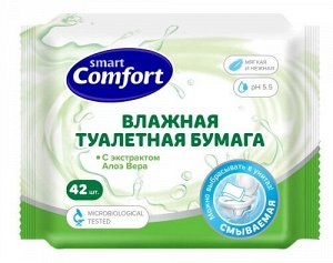 COMFORT SMART туалетная бумага влажная, с алоэ вера 42