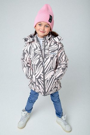 Crockid Куртка(Осень-Зима)+girls (св.розовые мазки на сером)