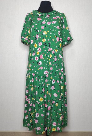 Платье Bazalini 4444 зеленый цветы
