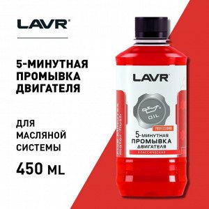 Промывка двигателя LAVR 5-минутная, классическая, 450 мл Ln1003