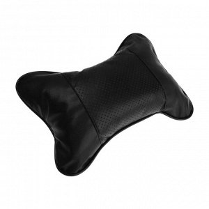 Подушка автомобильная для шеи, экокожа, 18x25 см, черный