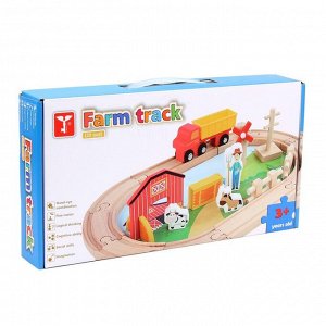 Деревянная игрушка «Железная дорога + ферма» 23 детали, 32?5?17 см