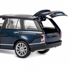 Машина металлическая Range Rover 1:26, открываются двери, капот, багажник, свет и звук, цвет синий перламутр