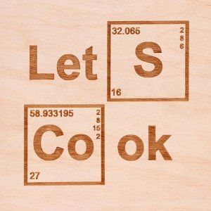 Доска разделочная и сервировочная с гравировкой &quot;Lets cook&quot; 29,25х18,75х0,55 см, фанера