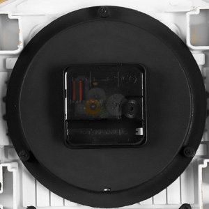 Фоторамка-коллаж на 5 фото с часами настенными «Семья», 48x38 см, циферблат d=12 см