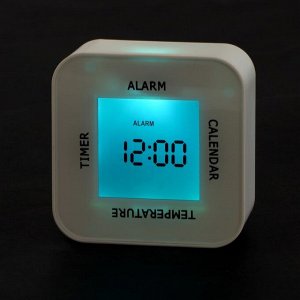 Часы-будильник Irit IR-609, термометр, календарь, таймер, подсветка, 2хАА, белые