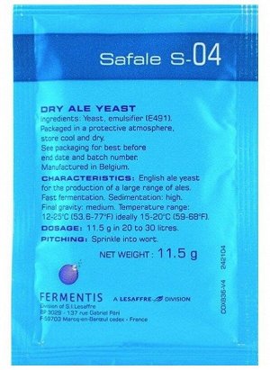 Дрожжи пивные SAFALES-04 , 11,5 грамм