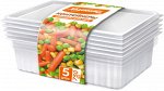ХОЗ Контейнеры &quot;ХОЗЯЮШКА&quot; д/заморозки УНИВЕРСАЛЬНЫЕ 0,75л (5шт)