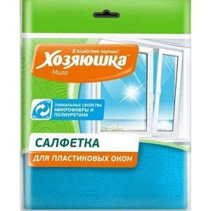 ХОЗ Салфетка для пластиковых окон "ХОЗЯЮШКА" (1шт) (30*30см)