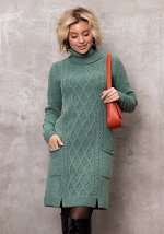 2268 Платье женское цвет зеленый меланж