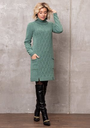 2268 Платье женское цвет зеленый меланж
