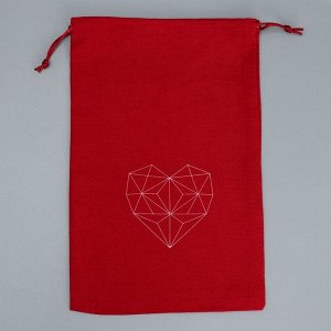 Мешок замшевый «Сердце», 20 x 30 см