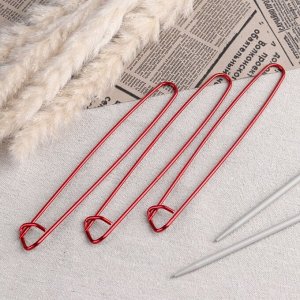 Арт Узор Набор вспомогательных булавок для вязания, 17 см, 3 шт, цвет красный