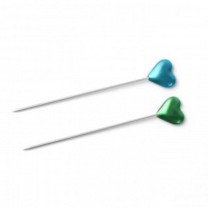 Булавки для квилтинга «Сердце», d = 11 см, 30 игл, 55 мм, цвет МИКС