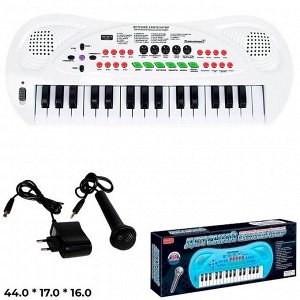 Синтезатор 0690B-2ZYB 32 клавиши с сетев. адаптером и микрофоном в коробке