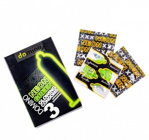 Гладкий презерватив со смазкой светящийся в темноте зеленым цветом, 3 шт в упаковке