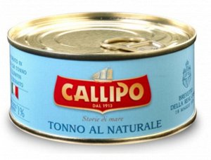 Филе ломтики желтоперого тунца в с/соку CALLIPO 160г ж/б
