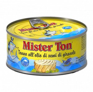 Филе ломтики тунца желтоперого в подсолнечном масле Mister Ton 160г ж/б