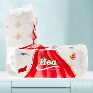Гипоаллергенная гигиеническая туалетная бумага для всей семьи, сверхмягкая, прочная, не рвётся и не расслаивается, без запаха и красителей, "Ива", 4-и слойная, 10 рулонов, 100% целлюлоза