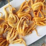 Кальмар (щупальца, кольца, плавник), сушеный, копченый
