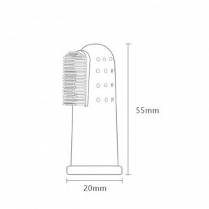 Детская зубная щетка, прорезыватель - массажер, силиконовая, на палец от 3 мес.