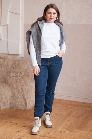 Джинсы slim-fit из эластичного денима темно-синий