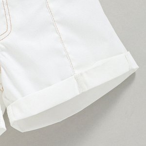 Костюм белые шорты + коричневая майка и ремень